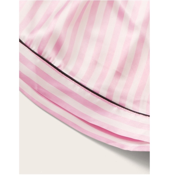 Satin Pink Stripes Pajamas Set - Picture 5 of 9